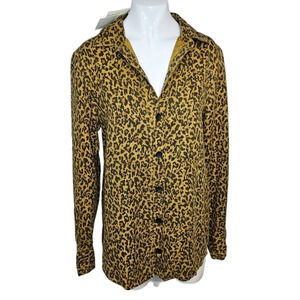 Zara Womens The  Punky Shirt Leopard Print 100% Lyocell Size XS NWT